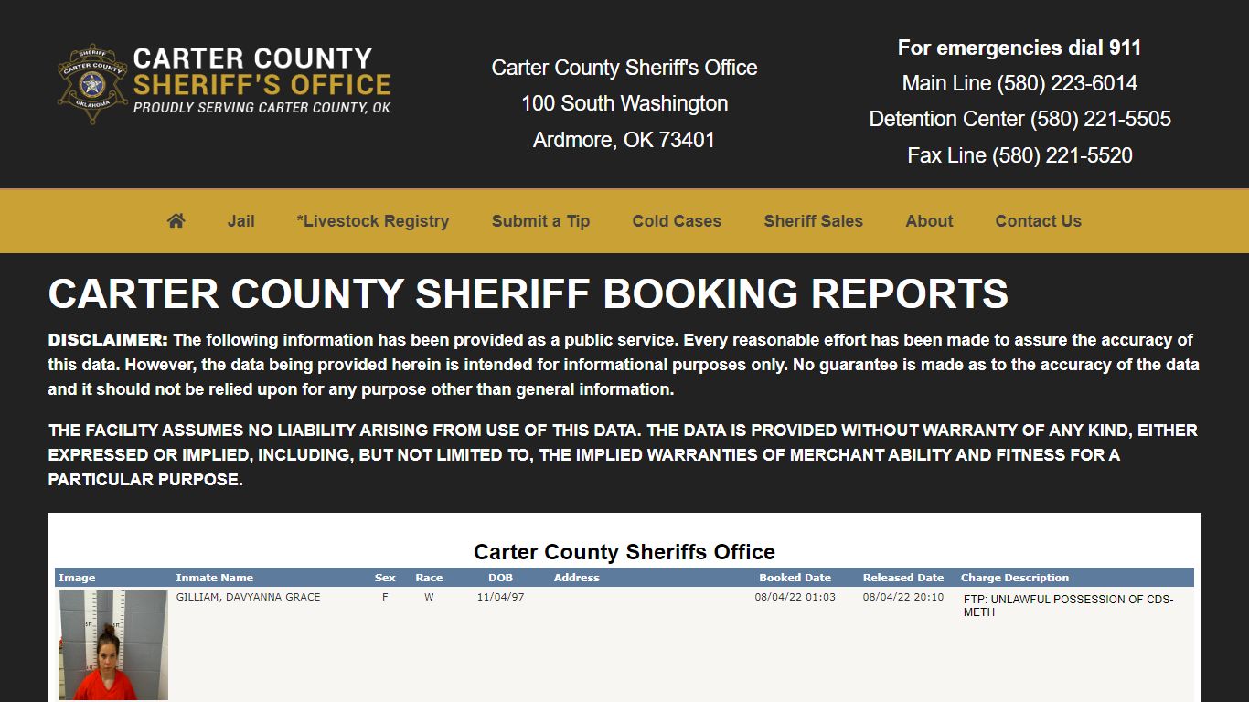 Inmate Search - Carter County Sheriff's Office