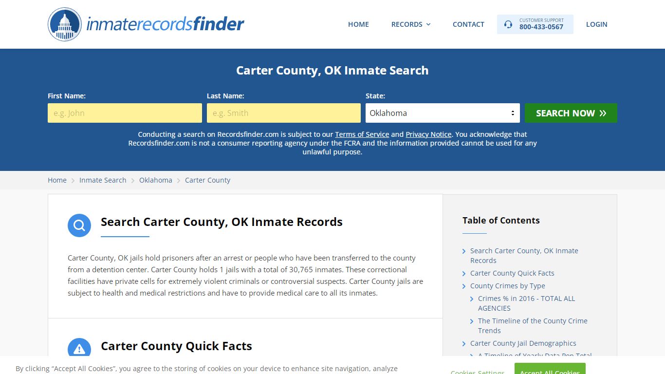 Carter County, OK Inmate Lookup & Jail Records Online