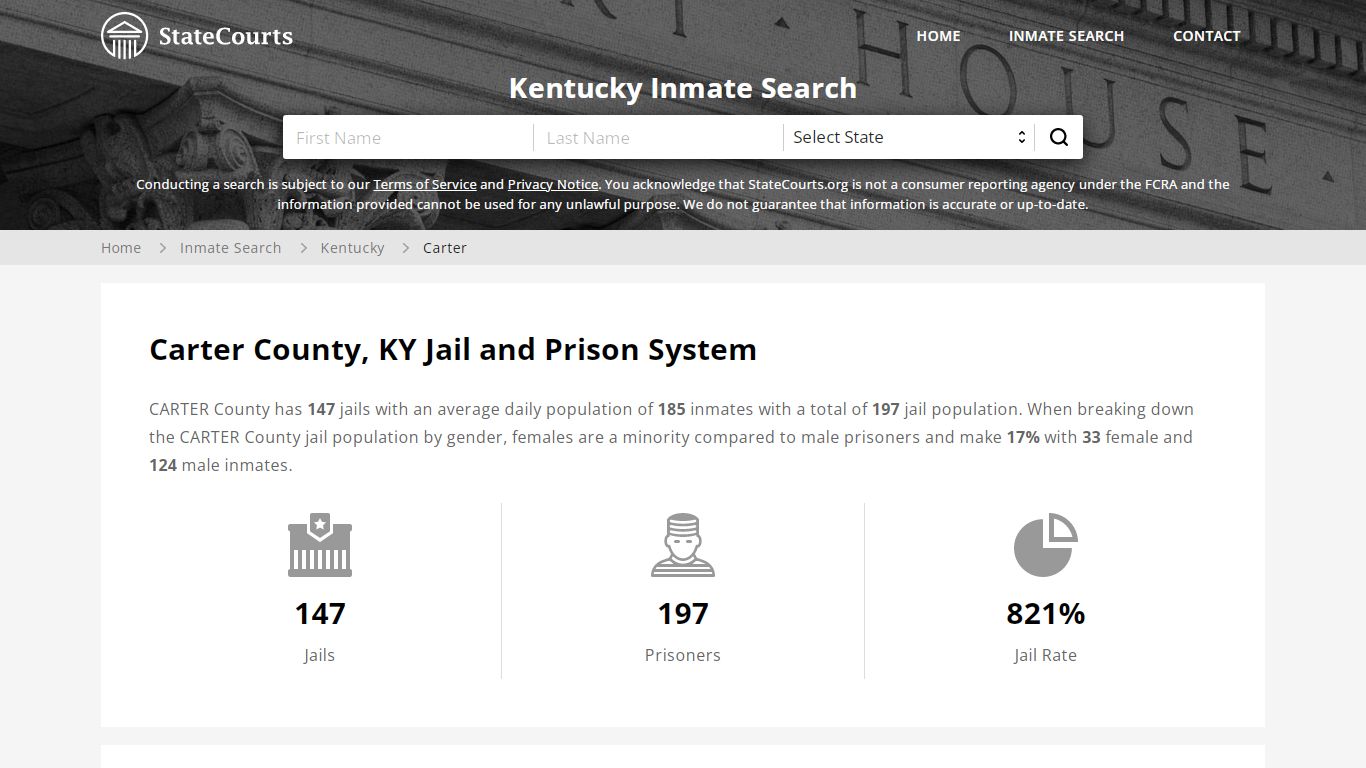 Carter County, KY Inmate Search - StateCourts
